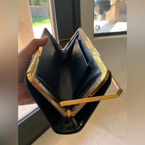 Saint Laurent SLP Patent Leather Frame Clutch Bag - Picture 11 of 16